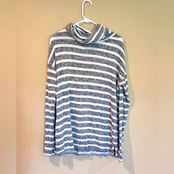 3/16 Gap Cowl Striped Pullover Sweater - Picture 1 of 3